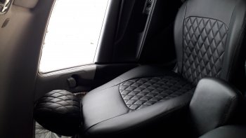 7 199 р. Чехлы для сидений (FB) Lord Autofashion Турин Ромб (экокожа)  KIA Rio ( X-line,  X) (2017-2025) рестайлинг (Чёрный, вставка чёрная, строчка чёрная)  с доставкой в г. Воронеж. Увеличить фотографию 4