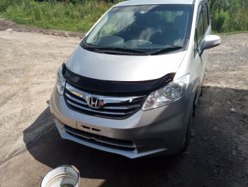 1 899 р. Дефлектор капота (GB3) CA-Plastic  Honda Freed  GB3,GB4 (2008-2011) минивэн дорестайлинг (Classic черный, Без надписи)  с доставкой в г. Воронеж. Увеличить фотографию 3