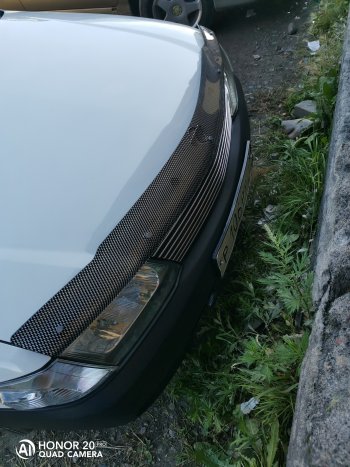 2 399 р. Дефлектор капота CA-Plastiс  Nissan AD  Y11 (1999-2008) (Шелкография карбон-серебро)  с доставкой в г. Воронеж. Увеличить фотографию 2
