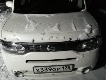 1 999 р. Дефлектор капота CA-Plastiс  Nissan Cube  3 (2008-2025) (Classic прозрачный, Без надписи)  с доставкой в г. Воронеж. Увеличить фотографию 3