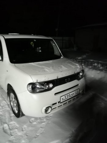 1 999 р. Дефлектор капота CA-Plastiс  Nissan Cube  3 (2008-2025) (Classic прозрачный, Без надписи)  с доставкой в г. Воронеж. Увеличить фотографию 2