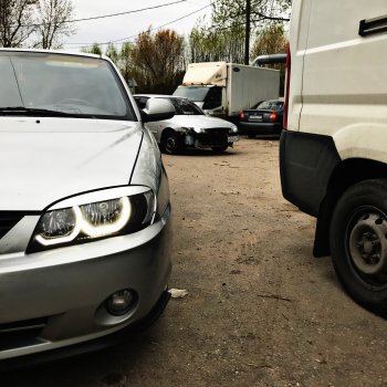 449 р. Реснички на фары Nika-Спорт KIA Spectra (2000-2009) (Неокрашенные)  с доставкой в г. Воронеж. Увеличить фотографию 9