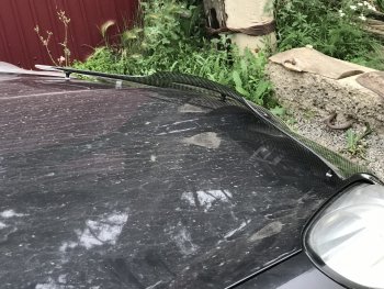 2 299 р. Дефлектор капота CA-Plastiс  Subaru Tribeca (2005-2007) (Шелкография черная)  с доставкой в г. Воронеж. Увеличить фотографию 2