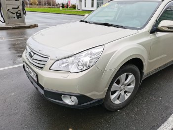 2 199 р. Дефлектор капота CA-Plastiс  Subaru Outback ( BR/B14,  BR,) (2009-2015) дорестайлинг универсал, B14)  рестайлинг универсал (Шелкография серебро)  с доставкой в г. Воронеж. Увеличить фотографию 3