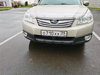 2 199 р. Дефлектор капота CA-Plastiс  Subaru Outback ( BR/B14,  BR,) (2009-2015) дорестайлинг универсал, B14)  рестайлинг универсал (Шелкография серебро)  с доставкой в г. Воронеж. Увеличить фотографию 2