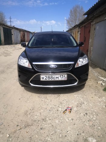 2 399 р. Вставка в центральную часть бампера SAT (с молдингом) Ford Focus 2 седан рестайлинг (2007-2011)  с доставкой в г. Воронеж. Увеличить фотографию 2