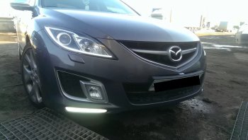 5 199 р. Передний бампер SAT (SPORT)  Mazda 6  GH (2007-2010) дорестайлинг лифтбэк, дорестайлинг седан, дорестайлинг универсал (Неокрашенный)  с доставкой в г. Воронеж. Увеличить фотографию 3