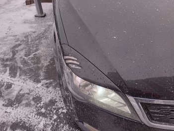 799 р. Реснички на фары KURAJ KIA Ceed 1 ED дорестайлинг, хэтчбэк 5 дв. (2006-2010) (Неокрашенные)  с доставкой в г. Воронеж. Увеличить фотографию 4