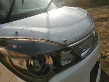 2 479 р. Дефлектор капота CA-Plastiс  Suzuki Solio (2010-2015) дорестайлинг, рестайлинг (Шелкография серебро)  с доставкой в г. Воронеж. Увеличить фотографию 2