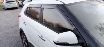 2 199 р. Дефлектора окон CA-Plastic  Hyundai Creta  GS (2015-2021) дорестайлинг, рестайлинг (Шелкография черная)  с доставкой в г. Воронеж. Увеличить фотографию 4