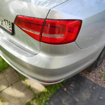 4 549 р. Задний бампер SAT  Volkswagen Jetta  A6 (2015-2018) седан рестайлинг (Неокрашенный)  с доставкой в г. Воронеж. Увеличить фотографию 2