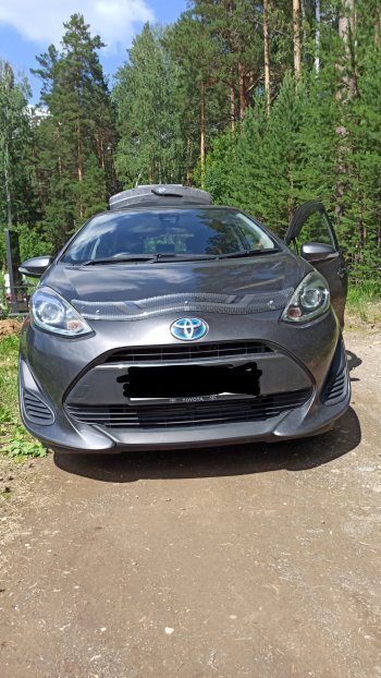 2 079 р. Дефлектор капота CA-Plastic  Toyota Aqua  P10 (2017-2021) 2-ой рестайлинг (серия ART графит)  с доставкой в г. Воронеж. Увеличить фотографию 2