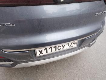 1 849 р. Накладка на заднюю дверь, ТСС Тюнинг  Chery Tiggo 8  1 T18 (2019-2023) рестайлинг (лист шлифованный)  с доставкой в г. Воронеж. Увеличить фотографию 2