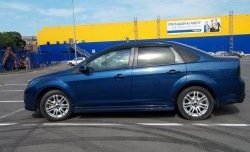 4 199 р. Пороги накладки FT Ford Focus 2 седан рестайлинг (2007-2011) (Неокрашенные)  с доставкой в г. Воронеж. Увеличить фотографию 4