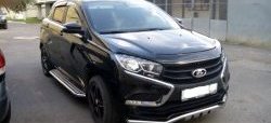 9 299 р. Защита переднего бампера из изогнутой трубы диаметром 42 мм Slitkoff  Лада XRAY (2016-2022) (Цвет: нержавеющая полированная сталь)  с доставкой в г. Воронеж. Увеличить фотографию 5