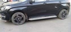 9 299 р. Защита переднего бампера из изогнутой трубы диаметром 42 мм Slitkoff  Лада XRAY (2016-2022) (Цвет: нержавеющая полированная сталь)  с доставкой в г. Воронеж. Увеличить фотографию 3