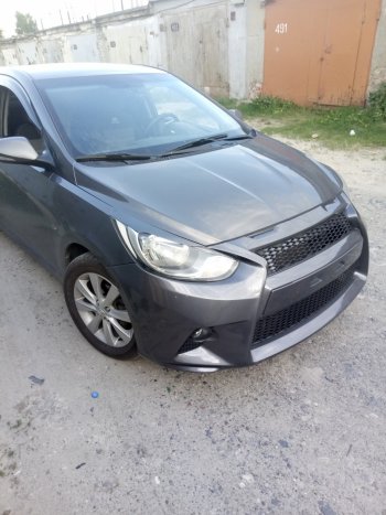13 499 р. Передний бампер Lexus Style Hyundai Solaris RBr хэтчбэк дорестайлинг (2010-2014) (Неокрашенный)  с доставкой в г. Воронеж. Увеличить фотографию 7