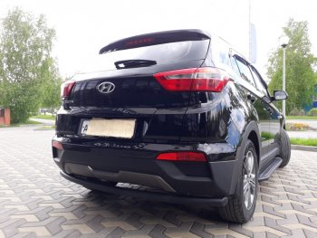 7 199 р. Защита заднего бампера из трубы d57 Slitkoff (радиусная) Hyundai Creta GS дорестайлинг (2015-2019) (Цвет: серебристый)  с доставкой в г. Воронеж. Увеличить фотографию 2