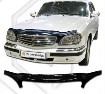 2 199 р. Дефлектор капота CA-Plastic ГАЗ 31105 Волга дорестайлинг (2003-2007) (серия Classic черный)  с доставкой в г. Воронеж. Увеличить фотографию 2