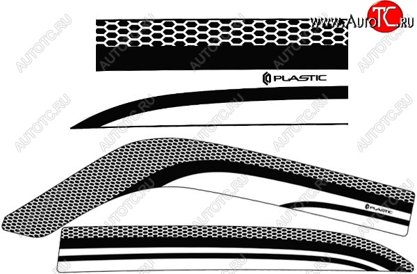 2 079 р. Дефлектора окон CA-Plastic ГАЗ 31105 Волга рестайлинг (2007-2009) (Серия Art черная, Без хром.молдинга)  с доставкой в г. Воронеж
