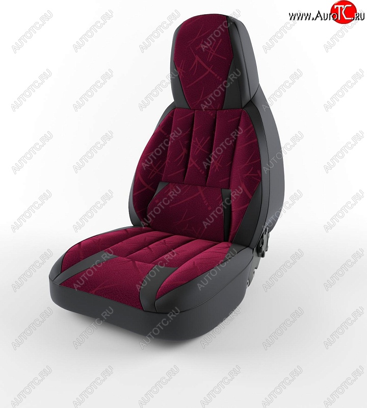 5 999 р. Чехлы для сидений  31105 Lord Autofashion Форсаж (экокожа)  ГАЗ 31105  Волга (2003-2009) дорестайлинг, рестайлинг (Черный, вставка флок Красный флеш)  с доставкой в г. Воронеж