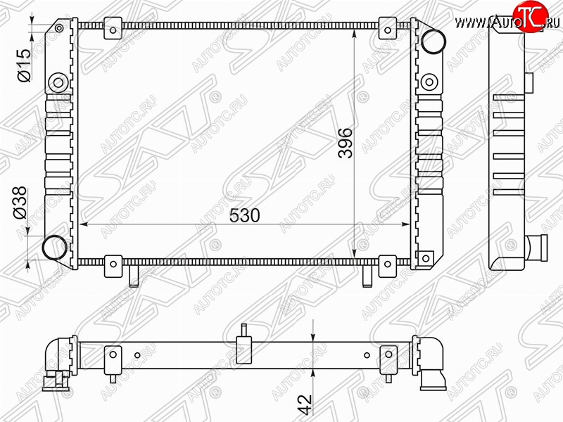 7 199 р. Радиатор двигателя SAT (трубчатый, МКПП, без кондиционера)  ГАЗ Баргузин  2217 автобус - Соболь ( 2752,  2310,  2217 автобус,  2217 Бизнес автобус,  2752,Бизнес,  2310,Бизнес)  с доставкой в г. Воронеж