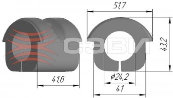 85 р. Подушка (втулка) переднего стабилизатора СЭВИ-Эксперт ГАЗ Соболь 2217 автобус 1-ый рестайлинг (2003-2010)  с доставкой в г. Воронеж. Увеличить фотографию 1