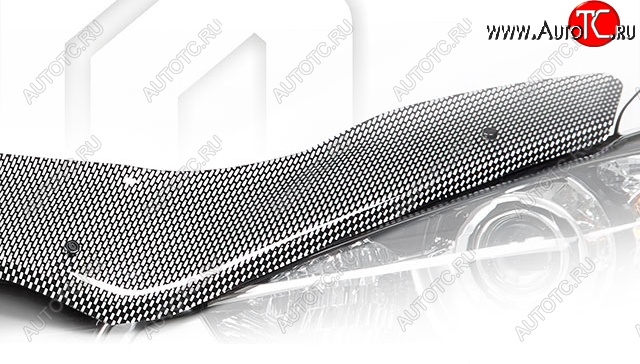 1 759 р. Дефлектор капота CA-Plastic ГАЗ ГАЗель Next A62,А65 автобус (2016-2025) (Шелкография карбон-серебро)  с доставкой в г. Воронеж