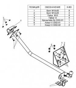 3 499 р. Фаркоп Лидер Плюс  ГАЗ ГАЗель ( 3302,  3302,Бизнес) (1994-2025) дорестайлинг шасси, 1-ый рестайлинг бортовой , 2-ой рестайлинг шасси (Без электропакета)  с доставкой в г. Воронеж. Увеличить фотографию 2