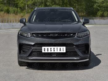 12 849 р. Защита переднего бампера (Ø42 мм, нержавейка) SLITKOFF Geely Tugella FY11,HPBA4 рестайлинг (2022-2025)  с доставкой в г. Воронеж. Увеличить фотографию 4