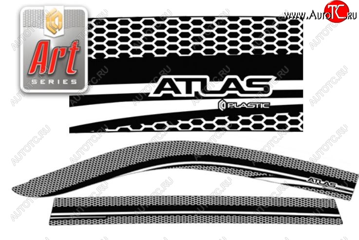 2 199 р. Дефлектора окон CA-Plastic  Geely Atlas  NL3 (2016-2022) (Серия Art серебро, без хром. молдинга)  с доставкой в г. Воронеж