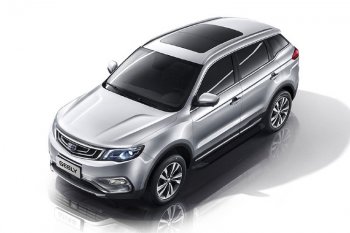 Пороги алюминиевые Slitkoff Geely Atlas Pro NL3 (2019-2025)