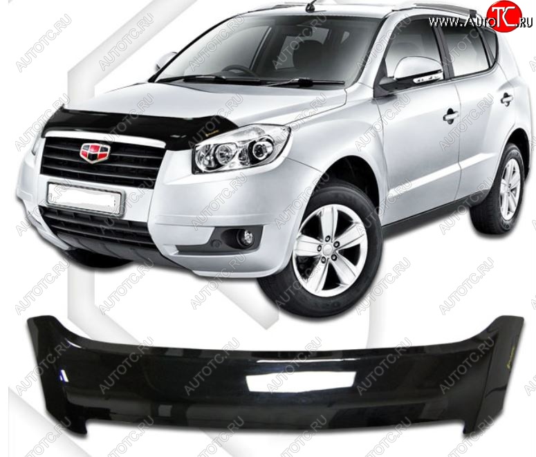 2 079 р. Дефлектор капота CA-Plastic  Geely Emgrand X7 (2011-2015) дорестайлинг (Classic черный, Без надписи)  с доставкой в г. Воронеж
