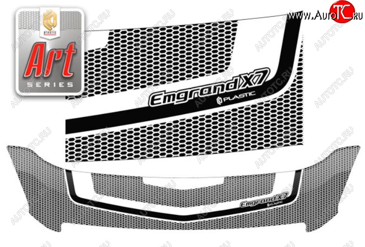 2 299 р. Дефлектор капота CA-Plastiс  Geely Emgrand X7 (2011-2015) дорестайлинг (Серия Art графит)  с доставкой в г. Воронеж