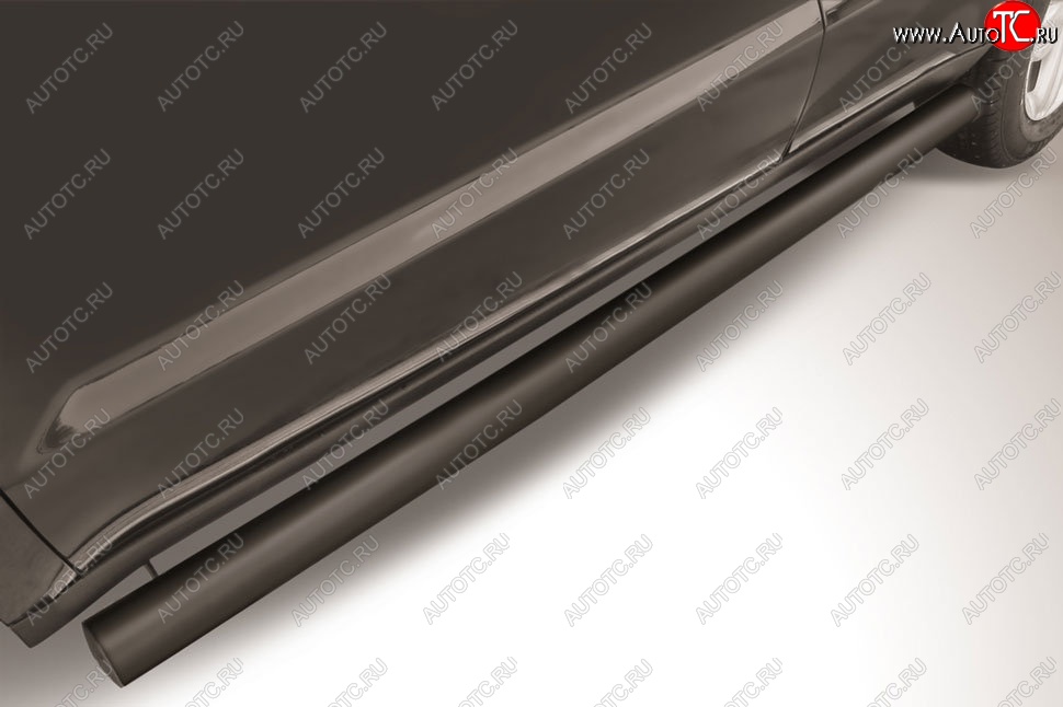 12 399 р. Защита порогов Slitkoff (d76 мм) Geely Emgrand X7 дорестайлинг (2011-2015) (Сталь с полимерным покрытием. Цвет: чёрный)  с доставкой в г. Воронеж