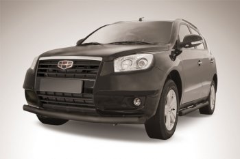 13 649 р. Защита переднего бампера Slitkoff (d76 мм)  Geely Emgrand X7 (2011-2015) дорестайлинг (Нержавейка, Полированная)  с доставкой в г. Воронеж. Увеличить фотографию 2