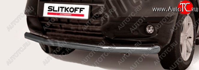 9 549 р. Защита переднего бампера Slitkoff (Ø 76 мм).  Geely Emgrand X7 (2011-2015) дорестайлинг (Цвет: серебристый)  с доставкой в г. Воронеж
