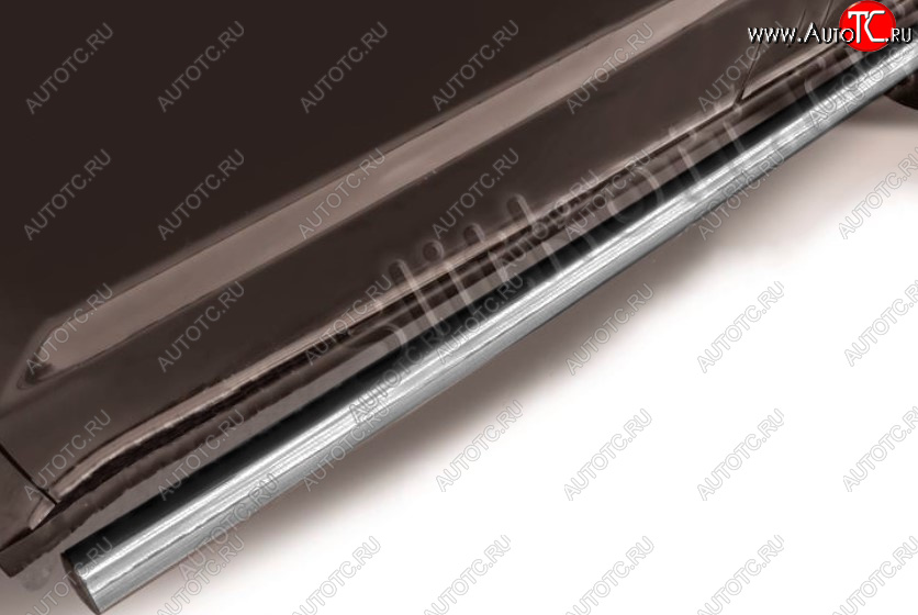 12 399 р. Защита порогов Slitkoff ((Ø 76 мм, труба)  Geely Emgrand X7 (2011-2015) дорестайлинг (Цвет: серебристый)  с доставкой в г. Воронеж