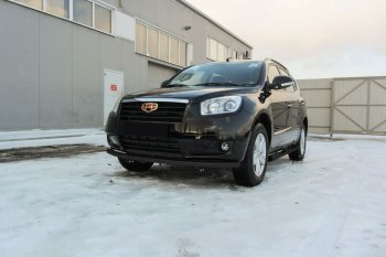 13 199 р. Защита переднего бампера Slitkoff (радиусная, d57 мм)  Geely Emgrand X7 (2015-2018) 1-ый рестайлинг (Нержавейка, Полированная)  с доставкой в г. Воронеж. Увеличить фотографию 2