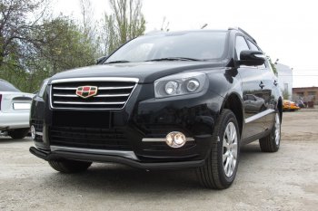 14 399 р. Защита переднего бампера Slitkoff (волна, d57)  Geely Emgrand X7 (2015-2018) 1-ый рестайлинг (Нержавейка, Полированная)  с доставкой в г. Воронеж. Увеличить фотографию 2
