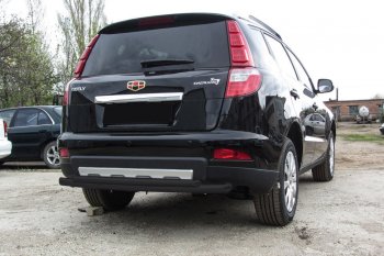 11 549 р. Защита заднего бампера Slitkoff (двойная радиусная, d57/42 мм)  Geely Emgrand X7 (2015-2018) 1-ый рестайлинг (Нержавейка, Полированная)  с доставкой в г. Воронеж. Увеличить фотографию 2