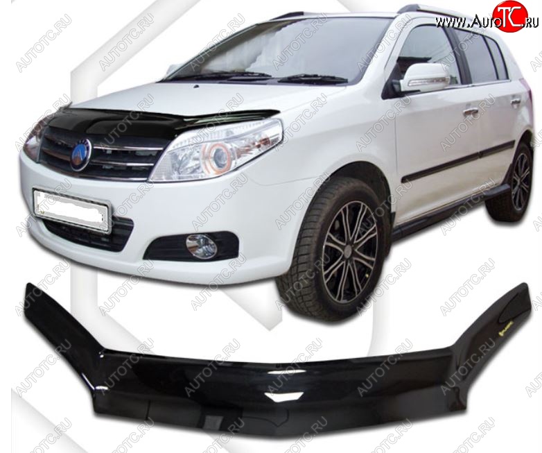 2 159 р. Дефлектор капота CA-Plastic  Geely MK Cross (2011-2016) (Classic черный, Без надписи)  с доставкой в г. Воронеж