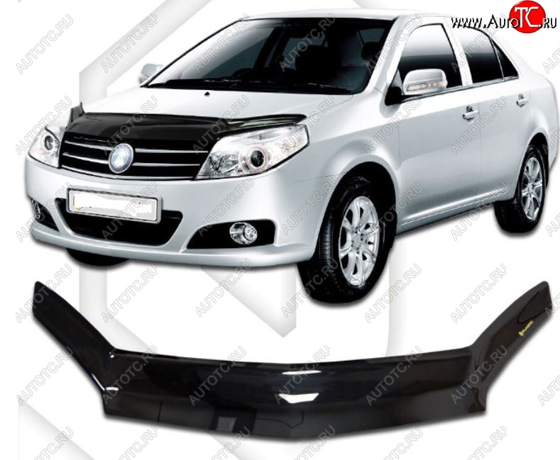 2 159 р. Дефлектор капота CA-Plastic Geely MK (2006-2015) (Classic черный, Без надписи)  с доставкой в г. Воронеж