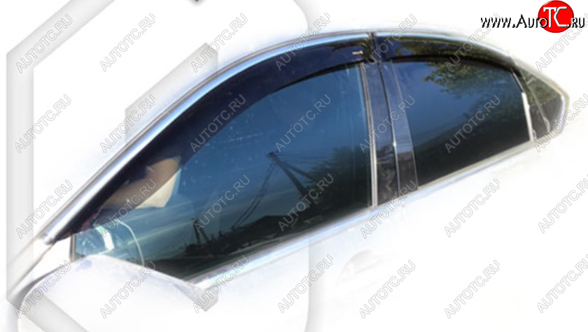 1 989 р. Дефлектора окон CA-Plastic  GENESIS G80  DH (2017-2020) (Classic полупрозрачный, Без хром молдинга)  с доставкой в г. Воронеж