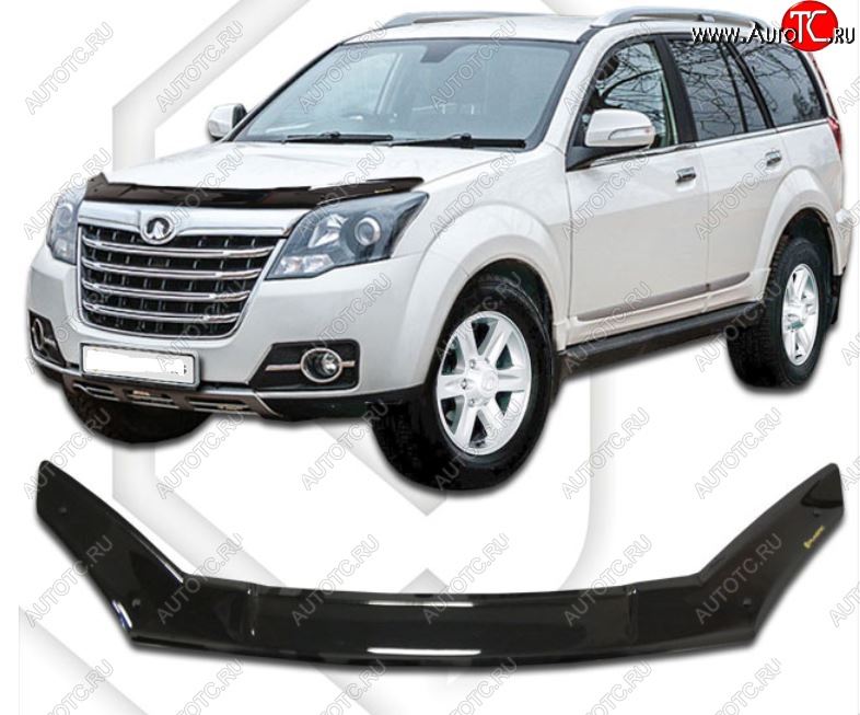 2 159 р. Дефлектор капота CA-Plastic  Great Wall Hover H3 (2014-2016)  рестайлинг (серия Classic черный, Без надписи)  с доставкой в г. Воронеж