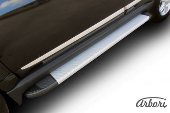 10 979 р. Порожки для ног Arbori Optima Silver Great Wall Hover H3  рестайлинг (2014-2016)  с доставкой в г. Воронеж. Увеличить фотографию 2