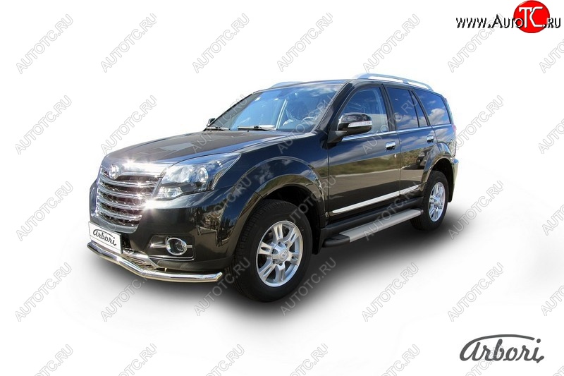10 979 р. Порожки для ног Arbori Optima Silver Great Wall Hover H3  рестайлинг (2014-2016)  с доставкой в г. Воронеж