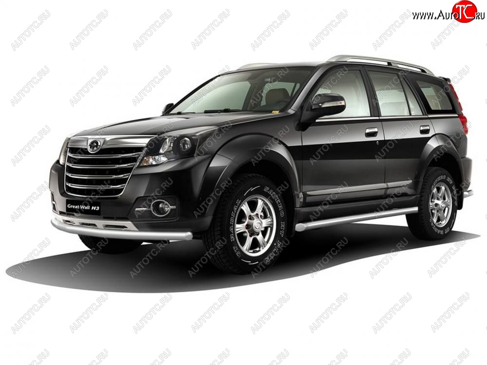 23 249 р. Защита порогов вогнутая из трубы Ø63 Petroil Tuning Great Wall Hover H3  рестайлинг (2014-2016) (Нержавейка)  с доставкой в г. Воронеж