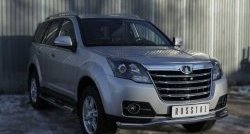 83 999 р. Защита порогов с пластиковыми вставками для ног из круглой трубы диаметром 76 мм Russtal Great Wall Hover H3  рестайлинг (2014-2016) (Защита порогов с со скосами на торцах (вариант 1))  с доставкой в г. Воронеж. Увеличить фотографию 7