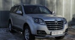 83 999 р. Защита порогов с пластиковыми вставками для ног из круглой трубы диаметром 76 мм Russtal Great Wall Hover H3  рестайлинг (2014-2016) (Защита порогов с со скосами на торцах (вариант 1))  с доставкой в г. Воронеж. Увеличить фотографию 10